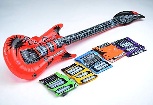 Aufblasbare Gitarre Luftgitarre 6er Set Neon Bunt 6-farbig Sortiert ca 100 cm