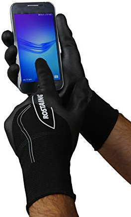 Rostain MAXTOP-IT10 Dünne Touchscreen-Handschuhe für Telefon Garten Basteln Wasserdicht Nitril Größe 10 schwarz
