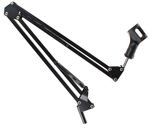 Adjustable Microphone Suspension Boom Scissor Arm Stand Compact Mic Stand Made of Durable Steel for Radio Studio