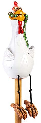 Ceramics World - Gartenstecker - der frühe Vogel - Huhn Kantenhocker