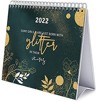 Grupo Erik Tischkalender 2022 -Glitter Gold Dreams Kalender 2022 Tischkalender - Tischplaner 2022 Planer 2022, CS22023, Golf