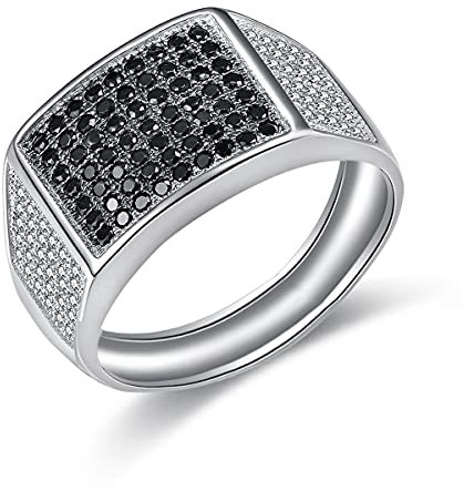 Luxus Gentleman Ring herren Men's ring Schwarze Micro ebnen Simulierter Diamant Geschenkverpackung für Party/Jubiläum/Geburtstag