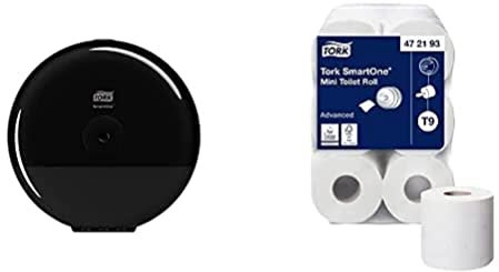 Tork SmartOne Distributeur Mini pour Papier Toilette + Recharge - T9 - avec Rouleaux De Papier Toilette Mini (12 x 620 Feuilles)