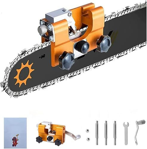 Chainsaw Sharpener, Portable Chain Saw Sharpening Tool Set with 3PCS Carbide Cutter, Chainsaw Chain Sharpening Jig Kits, Quick Sharpening, Suitable for All Kinds of Chain Saws and Electric Saws