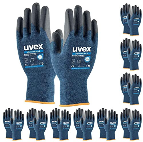 uvex Schutzhandschuhe phynomic pro 2 60064 10 Paar, Arbeitshandschuh aus Bambusfasern, Made in Germany, Größe:11