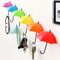 OPENDGO Lot de 6 crochets muraux autocollants colorés en forme de parapluie pour clés - Organisateur de bijoux, épingles à cheveux, parapluie, décoration murale pour décoration d'intérieur