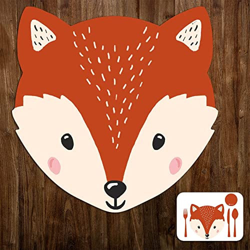 INSPIO Spielteppich Fuchs und personalisiertem Namen Teppich mit Wunschname für Kinderzimmer 113cm Material: Vinyl