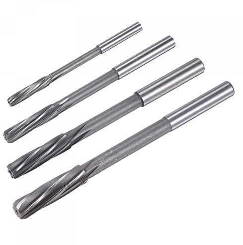 sourcing map 4 Stück Spann Reibahle 6mm 8mm 10mm 12mm H7 4241 Hochgeschwindigkeitsstahl Spiralnuten Drehmaschine Reibahle Fräser
