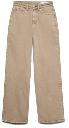 VERO Moda Damen Vmtessa Hr Straight Color Ga Noos Jeans, Silver Mink, 29W / 32L EU