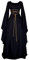uxxnjfg Costume Halloween Femme Robe Steampunk Gothique Médiévale Viking Pirate Vintage Sexy Pas Cher Deguisement Corset Vampire Sorciere Victorienne Lutin Costume Noel Noir S