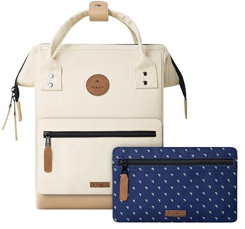 Cabaïa - Adventurer Rucksack Cap Town Mini 10L - Wasserabweisend - Laptopfach bis zu 10,5 Zoll - 2 Vordertaschen - vegan zertifiziert - Rucksack für Reisen und Arbeit, Damen & Herren - Beige