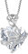 FJ Collier Pierre de Naissance Avril pour Femme Argent Sterling 925 Pendentif Papillon Collier Fleur Rose Coeur Bijoux Cadeaux pour Maman Épouse Femme Fille