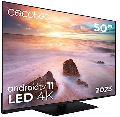 Cecotec Fernseher LED 50 Smart TV A2 Series ALU20050Z. 4K UHD, Android 11, Frameless, Peana, MEMC, Dolby Vision y Dolby Atmos, HDR10, 2 Lautsprecher de 10W, Modell 2023