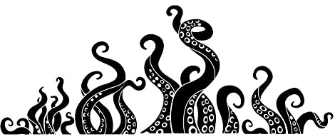 SUPERDANT Schwarze Krake Tentakel Wandtattoo Meerestier Wandsticker Home Art Decor Oktopus Wandaufkleber Decor Für Badezimmer Wanddekoration Aufkleber Vinyl Wandsticker für Badezimmer Schlafzimmer