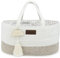 Yunioo Wickeltisch Organizer, windeltasche mit Fächern, Wickelorganizer Geschenke für Baby - Weiß Beige