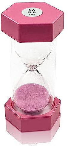 Sablier à minuterie, Sablier Enfant, Minuteur Sabliers, Minuterie de Cuisine, Minuterie de Cuisine, décoration de Bureau à Domicile,20 Minutes, Rose