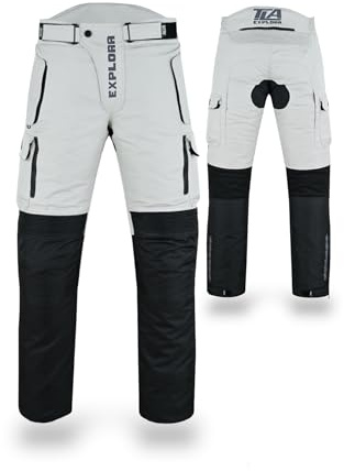 TLA EXPLORA Pantalon Moto avec Protections à 2 Couches, 4 Saisons, Doublure Amovible, imperméable, Homme et Femme