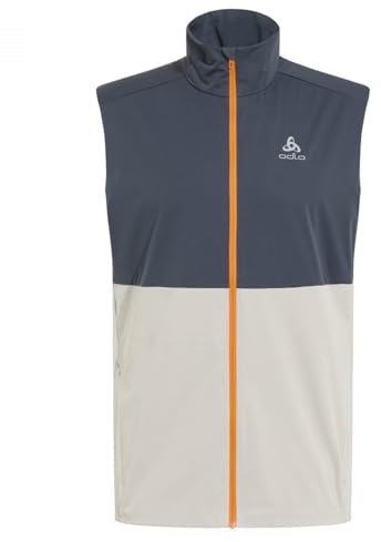 Odlo Herren Laufweste ZEROWEIGHT WARM, silver cloud - india ink, XXL