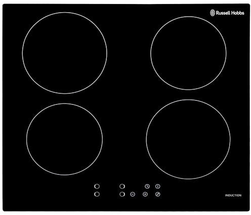 Russell Hobbs Piano cottura a induzione, 77 cm, in ceramica, con 4 zone di cottura, sensore di padella, controllo touch e facile da pulire, spegnimento di sicurezza, timer integrato e funzione boost