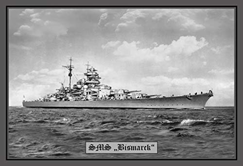 Ontrada Blechschild 12x18cm gewölbt Schlachtschiff Bismarck Kriegsmarine Schiff Deutschland Schild