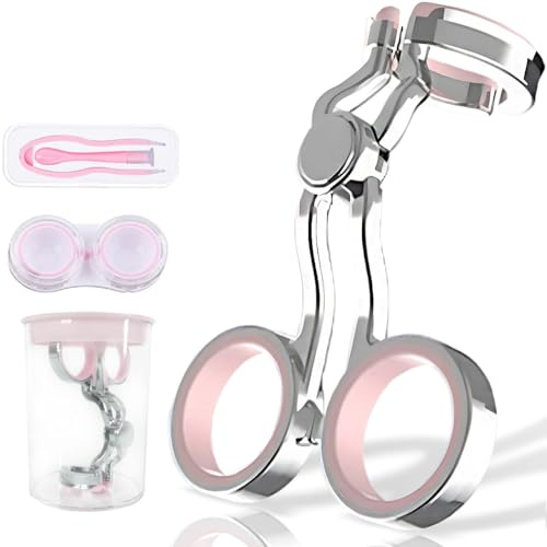 iGeyzoe Contact Lens Wearing Aids, Portable Contact Lens Eyelid Stretcher, Pink