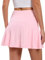 Soudittur Damen Tennisrock mit Innenhose Tennis Skort mit Taschen Golfrock Sommerrock für Outdoor Radfahren Wandern Laufen (DE/NL/SE/PL, Alphanumerisch, XS, Regular, Regular, Rosa)