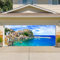 CSFOTO Dekoratives Banner für Garagentor, 1,8 x 4 m, schöne Küstenansicht, Stadtblick, Küstenlinie, Architektur, Outdoor-Garage, dekoratives Wandbild, romantischer Urlaub, Fototapete, Requisiten
