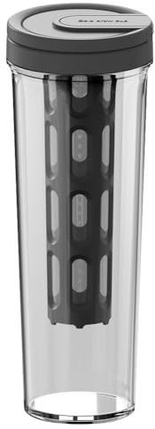 watchget Portable Cold Brew Coffee Maker 34oz/1L Iced Coffee Maker and Tea Brewer Leak-Proof Removable Fine Mesh Filter Perfect for Outdoor Camping Trip (Dark Grey)