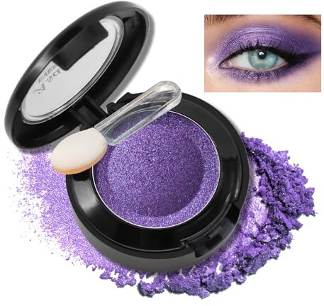 Erinde Lila Glitzer Lidschatten Palette, Matte Glitter Eyeshadow Palette, Wasserfest Metallic Lidschattenpalette, Pressed Powder & Long Lasting Eye Makeup with a Applikator