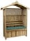 Barcelona Garden Arbour Seat with Trellis & Storage Bench with Seat Pad - 10 year warranty against rot (Green Pad)