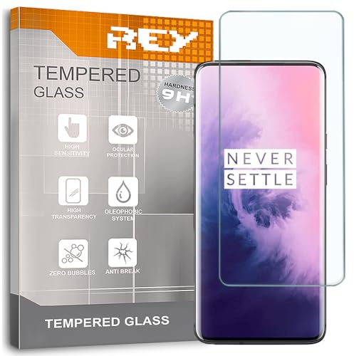 REY [Lot de 2] Verre Trempé pour ONEPLUS 7 Pro - One Plus 7 Pro, Protecteur d'écran qualité supérieure