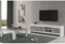 Denae - Ensemble Salon Blanc et Gris Marbré Meuble TV 3 Portes + Table Basse Carrée