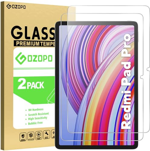GOZOPO Pellicola Protettiva per Xiaomi Redmi Pad 2 Pro 2025/ Pad Pro (4G/5G)/ Poco Pad (12.1 Pollici) 2024, HD chiaro, Durezza 9H, Senza Bolle [2 Piezas]