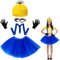 QUANMAITONG Minion Halloween Kostüm Damen Fasching Mütze Brille Knöpfe Erwachsene Kinder Karneval Accessoires Cosplay Party
