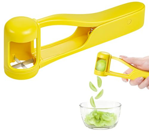 Luvan Grape Cutter,Grape Cutter for Toddlers Tomato Cherry Strawberry Cutter Into Tools 4 Pieces for Vegetable Fruit Salad,Stainless Steel Blades Quarter Grape Slicer Kitchen Gadget-Yellow