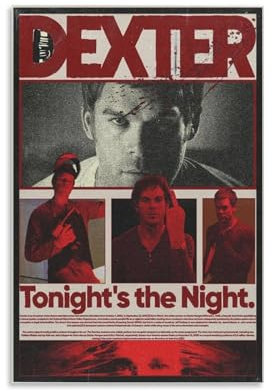Dexter Poster, Comedy-TV-Serie, Retro-Vintage-Collage, Musikposter für Zimmer, ästhetische Leinwand, Wandkunst, Schlafzimmerdekoration, 30 x 45 cm