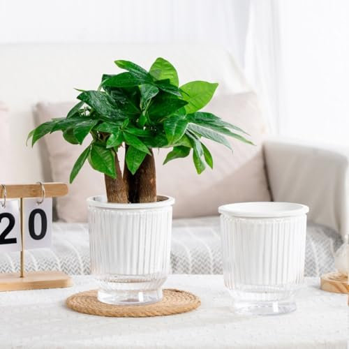 Simplifiez votre jardinage 4 pots de fleurs auto-arrosants avec un entretien facile