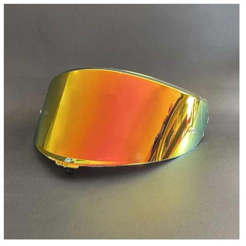 Motorrad Helmvisierlinse, K6-Helmvisier Motorrad-Integralhelmvisierlinse Nachtsicht-Visieretui for AGV k6 K6S(Gold)(Gold Red)