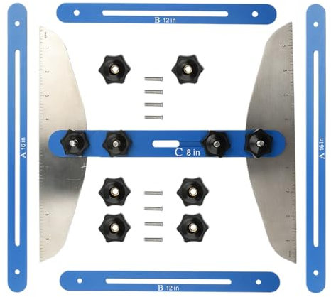 Treppenstufenmessgerät | Treppenmesswerkzeug für Zuhause, multifunktional, 27,9 - 152,4 cm, verstellbares Faltlineal, hochpräzises Layout-Gadget für Erhöhungen, Regale