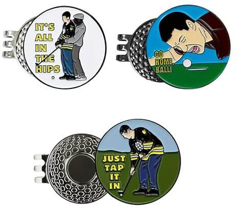 3Pcs Golf Ball Markers Interesting and Playable Accessories Golf Ball Marker Sturdy and Durable Golf Ball Markers for Putting Green For Golf Gloves Hats Bags Caps Visor Belt Pocket Lot