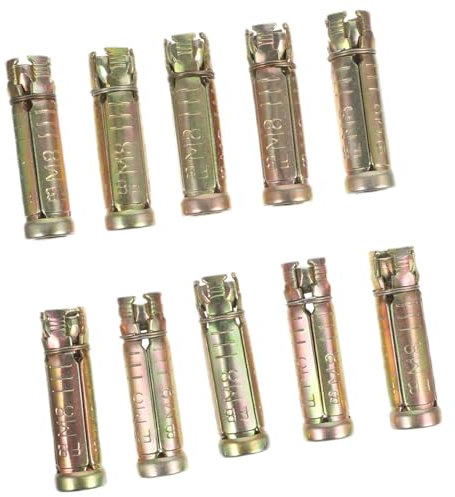 VILLFUL 10pcs Concrete Anchor Kit Steel Knurled Drop Anchors for Concrete and Ground Screws
