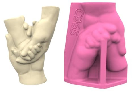 Handgefertigte Silikonform Beton Blumentöpfe Formen Hand in Hand Form für Sukkulenten Pflanze Vase und Stifthalter Basteln