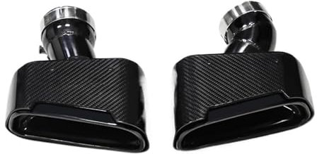 Auspuffblende Für B&MW Für G30 G31 530i 528i Carbon Fiber Auto Auspuffblende Schalldämpfer Endrohr System Düse Tuning 1 Paar(Schwarz)