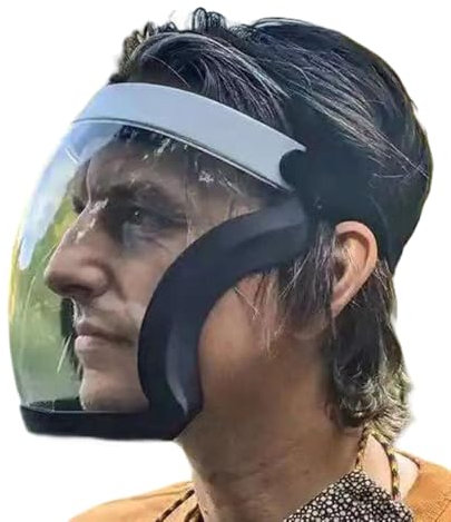 jiejack Gesichtsschutz -Transparentes Visier mit Anti-Beschlag, Atmungsaktiv - Schutz für Augen, Nase und Mund - Verstellbar & Leicht - Ideal für E-Bike, Motorrad & Outdoor