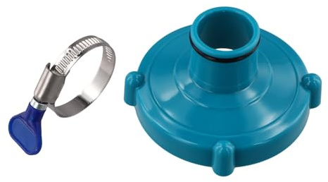 Lawnoval Pool-Staubsauger-Saugschlauch-Adapter mit Klemme, 32 mm, Kunststoff, Blau, für Pool-Reinigungsset