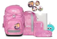 ergobag Schulranzen-Set Pack Set Bundle WolkenzauBär - Pink | Ergonomischer Schulrucksack flexibel, 7-teiliges Set für die 1. Klasse Grundschule, für Mädchen und Jungen, AW25/26