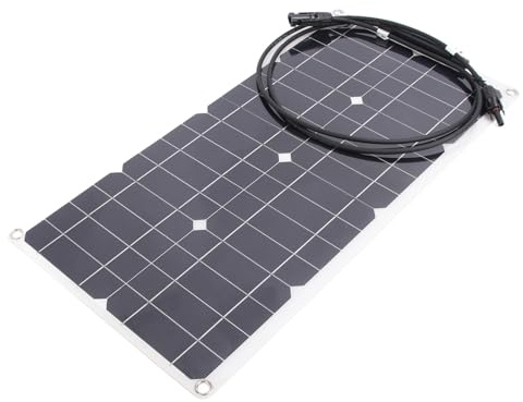 SENECESLI Panneau Solaire Monocristallin Flexible 25W, Panneau Solaire Portable à Haute efficacité pour Camping-car, Yachts, Batteries de Voiture 12V