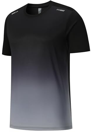 Beuwltpa Men's T-Shirt Quick Dry Gym T Shirt Running Tops | Moisture Wicking Athletic Short Sleeve Sport Clothes for Men Summer Breathable Workout Football Tee