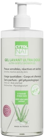 CYTOLNAT Gel Lavant Ultra-Doux 3-en-1 500 ml – Nettoyant Sans Parfum Peaux Sensibles – Visage, Corps & Cheveux – Hydratant, Non Irritant