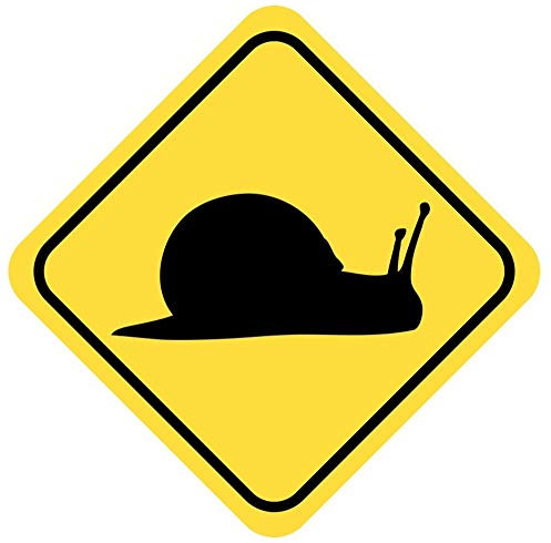 Samunshi® Schnecke Warnschild Warndreieck Aufkleber Achtung Vorsicht Tier - 8x8cm mehrfarbig